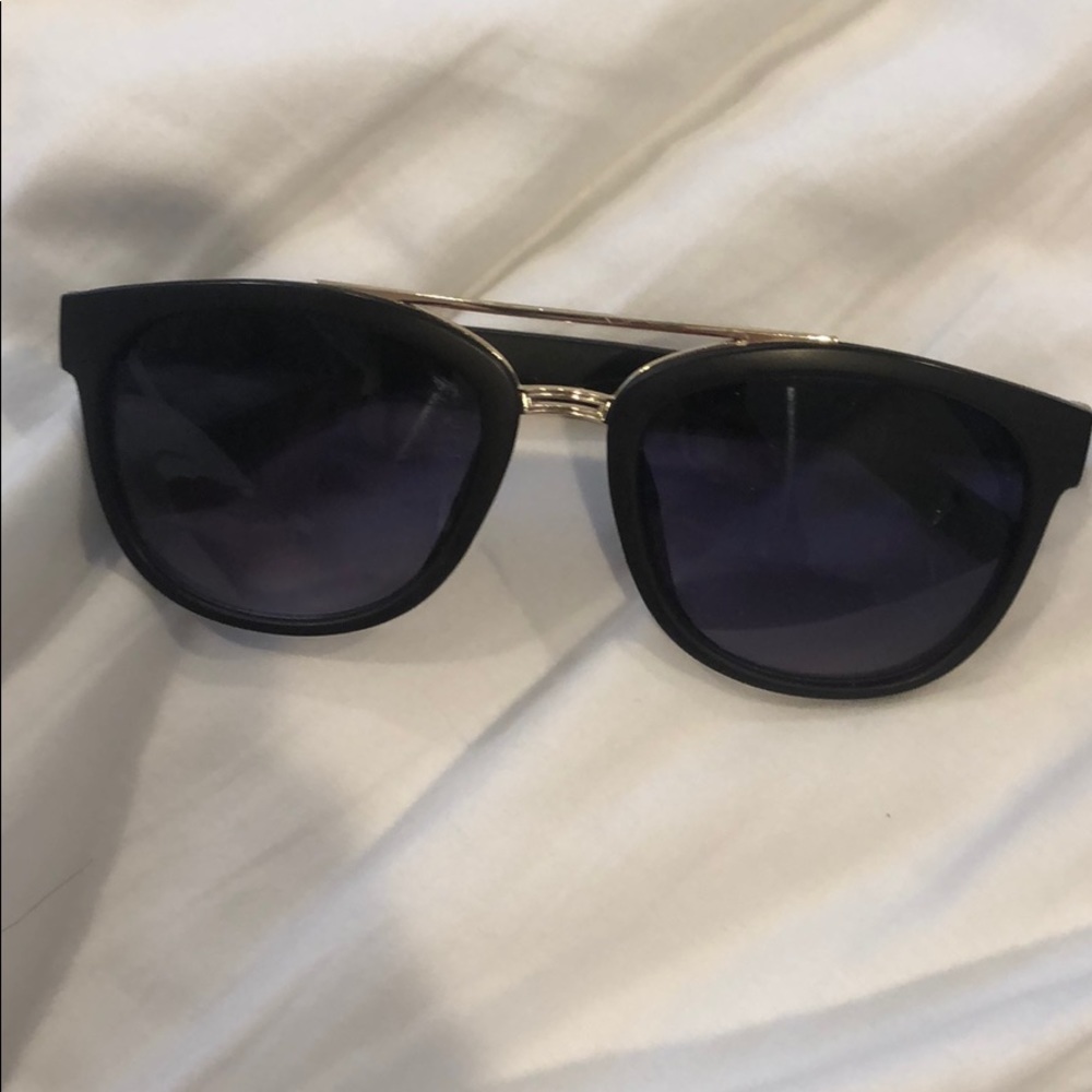 Tahari Black Subglasses, Purple Tint Lenses